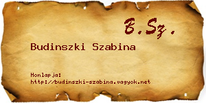 Budinszki Szabina névjegykártya