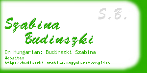 szabina budinszki business card